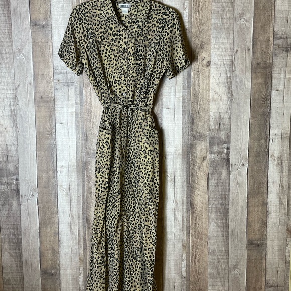 Vintage Robbie Bee Cheetah Print Silk Maxi Dress - Picture 5 of 9